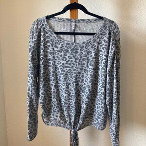 Z Supply Tie front Animal P:rint Top